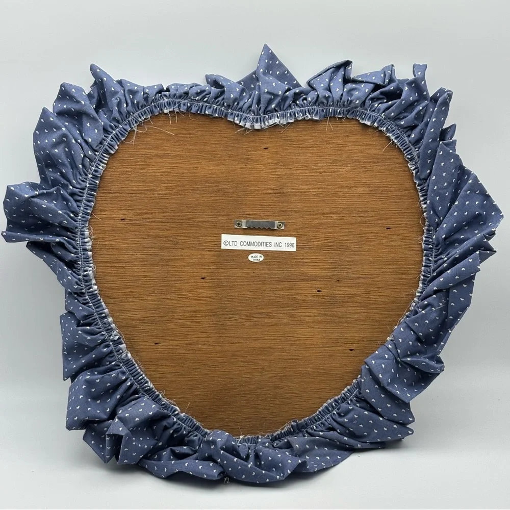 Vtg Wood Wall Shelf Curio Shadow Box Heart Dividers Display Country Farmhouse